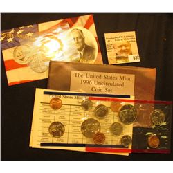 1996 P & D U.S. Mint Set with Rare "W" Roosevelt Dime. Original as issued. Issued at $8.00, this set