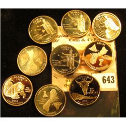 2007 S Montana, 2008 S Alaska, (4) 2008 S Hawaii Statehood Commemorative Proof Quarters; & (3) 2009 
