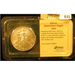 2002 U.S. Silver American Eagle One Ounce .999 Fine Silver Dollar in an original Littleton Coin hold