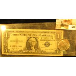 1970 D Silver Rare Date Kennedy Half Dollar, Gem BU; & Series 1957 B U.S. One Dollar Silver Certitic