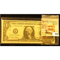1970 D Silver Rare Date Kennedy Half Dollar, Gem BU; & Series 2003  E U.S. One Dollar Rare Star Repl
