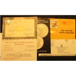 Certificate of Authenticity with (5) One Gram .999 fine Silver Bars. Includes literature.