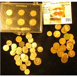 (55) Assorted copies of California small denomination gold pieces, of which 34 have no animals and 2