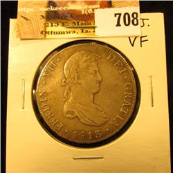 1813  P.J. Bolivia Silver 8 Real. VF