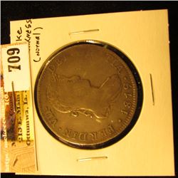 1819 Mo. I.J. Mexico Silver 8 real, VF, normal strike weakness.