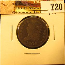 1809 U.S. Half Cent, VG.