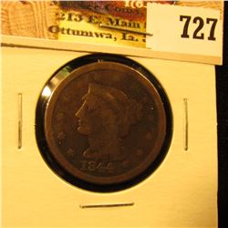 1844 U.S. Large Cent, G-VG.