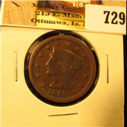1845 U.S. Large Cent, F-VF.