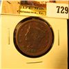 Image 1 : 1845 U.S. Large Cent, F-VF.