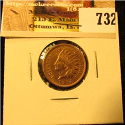 1894 U.S. Indian Head Cent, AU, cleaned.