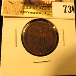 1864 U.S. Two Cent Piece, Good.