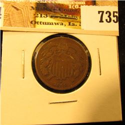 1864 U.S. Two Cent Piece, Very Good.