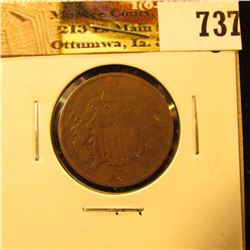 1868 U.S. Two Cent Piece, G-VG.