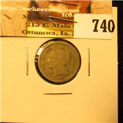 1865 U.S. Three Cent Nickel, Very Good.