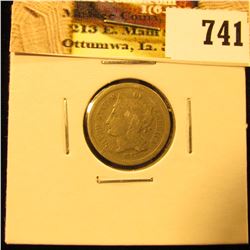 1867 U.S. Three Cent Nickel, Very Good.