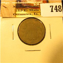 1868 U.S. Shield Nickel, G-VG.