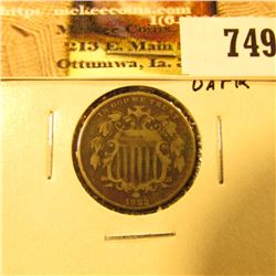 1882 U.S. Shield Nickel, F-VF, dark.