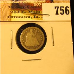 1853 U.S. Seated Liberty Half Dime, With Arrows, Good