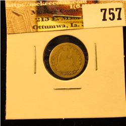 1854 U.S. Seated Liberty Half Dime, With Arrows, Good