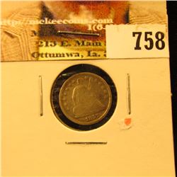 1857 U.S. Seated Liberty Half Dime, VG.