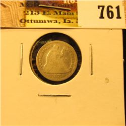 1871 U.S. Seated Liberty Half Dime, Good, scratches.