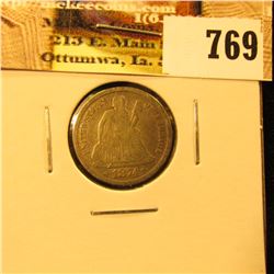 1874 With Arrows U.S. Seated Liberty Dime, Fine.