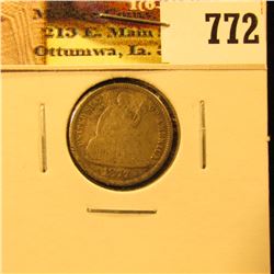 1877 CC U.S. Seated Liberty Dime, VF with numerous scratches..