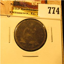 1843 O U.S. Seated Libety Quarter, G-VG, with scratches.
