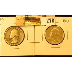 1937 S Washington Quarter, VG-F & 1964 D/D Washington Quarter