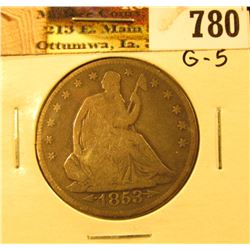 1853 Arrows & Rays U.S. Seated Liberty Half-Dollar, G5.