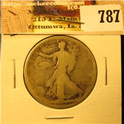 1917 Obverse D U.S. Walking Liberty Half Dollar, AG.
