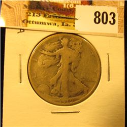 1919 D U.S. Walking Liberty Half Dollar, Good.