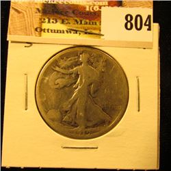 1919 S U.S. Walking Liberty Half Dollar, Good.