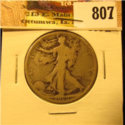 1920 P U.S. Walking Liberty Half Dollar, Good.