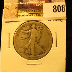1920 D U.S. Walking Liberty Half Dollar, Good.