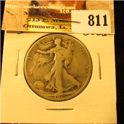 1920 S U.S. Walking Liberty Half Dollar, Good.