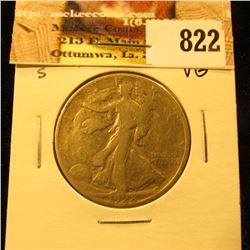 1928 S U.S. Walking Liberty Half Dollar, VG.