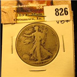 1929 S U.S. Walking Liberty Half Dollar, VG+