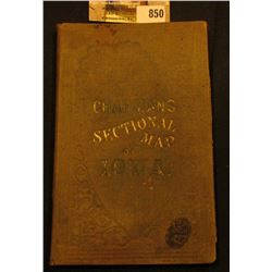 1856  Chapman's Sectional Map of Iowa , hardbound, 'Doc' valued this in his personal collection at $