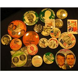 Group of (20) Old Political & University of Iowa Pin-backs.  All are different.