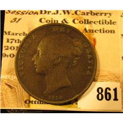 1854 Great Britain Large Penny depicting Queen Victoria.