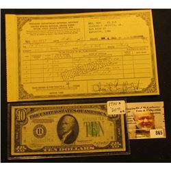 Jan. 4th, 1950 "Treasury Department-Internal Revenue United States Ofiicial Order Form- Opium, Coca 