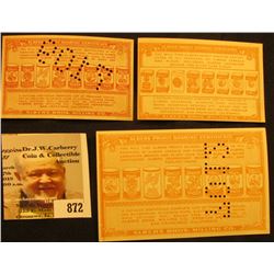 (3) different  Albers Profit Sharing Certificates  from Albers Bros. Milling Co. Tow of the three pi