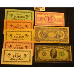(5) Piece Set of  Elvis  Currency $5,000, $10,000, $50,000, $100,000; & $500,000, all Crisp Uncircul