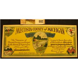 Depression Scrip  Issued under House Enrolled Act. No. 51, Regular Session of 1933  $1.00  Mecosta C