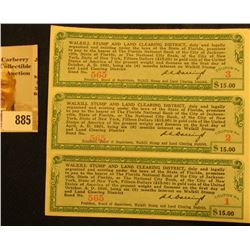 Un-cut Three Note Sheet  Walkill Stump and Land Clearing District…Pay to the Bearer at the Florida N