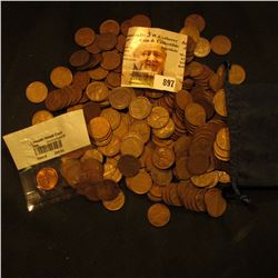 "World Reserve Monetary Exchange" Felt Bag containing (350) Old Wheat Back Cents;