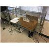 Image 2 : 2 MAPLE OFFICE DESKS, 2 TIER METAL STORAGE RACK