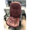 Image 2 : BLACK LEATHER SOFA, BROWN LEATHER OFFICE CHAIR AND 3 PLANTS