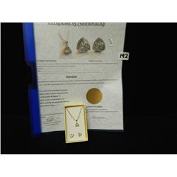 ONE MATCHING GREEN AMETHYST +EARRING+NECKLACE SET IN 925 STERLING SILVER/C.O.A